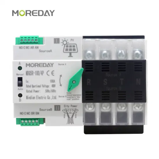 Moreday 2p 4p ATS 63A 100A 125A Gerador ATS Controlador Interruptor de transferência automática Interruptor de comutação de energia dupla Classe PC