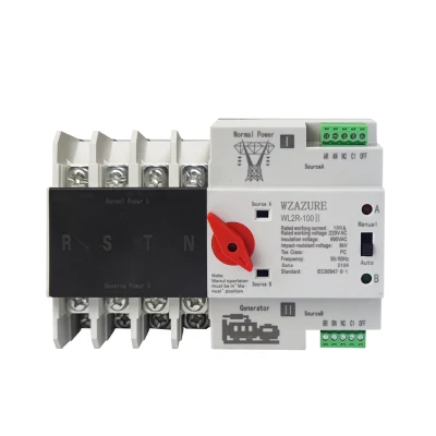 Potência dupla 4p 100A 220VAC Potência normal para interruptor de transferência de energia dupla do gerador